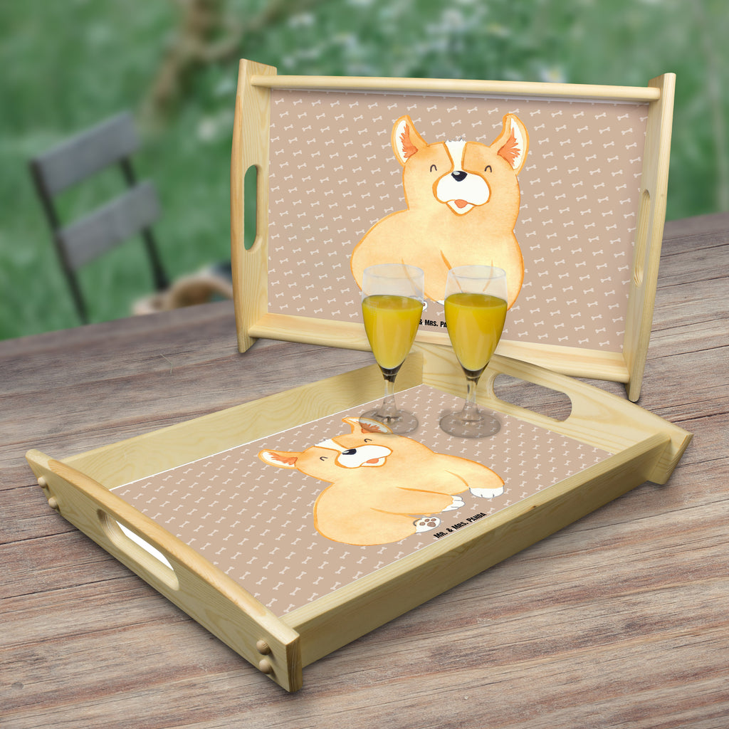Serviertablett Corgie Tablett, Holztablett, Küchentablett, Dekotablett, Frühstückstablett, Hund, Hundemotiv, Haustier, Hunderasse, Tierliebhaber, Hundebesitzer, Sprüche, Corgie, Welsh Corgie Pembroke, britisch, Motivation, Spruch, Hundespruch, Lebensfreude