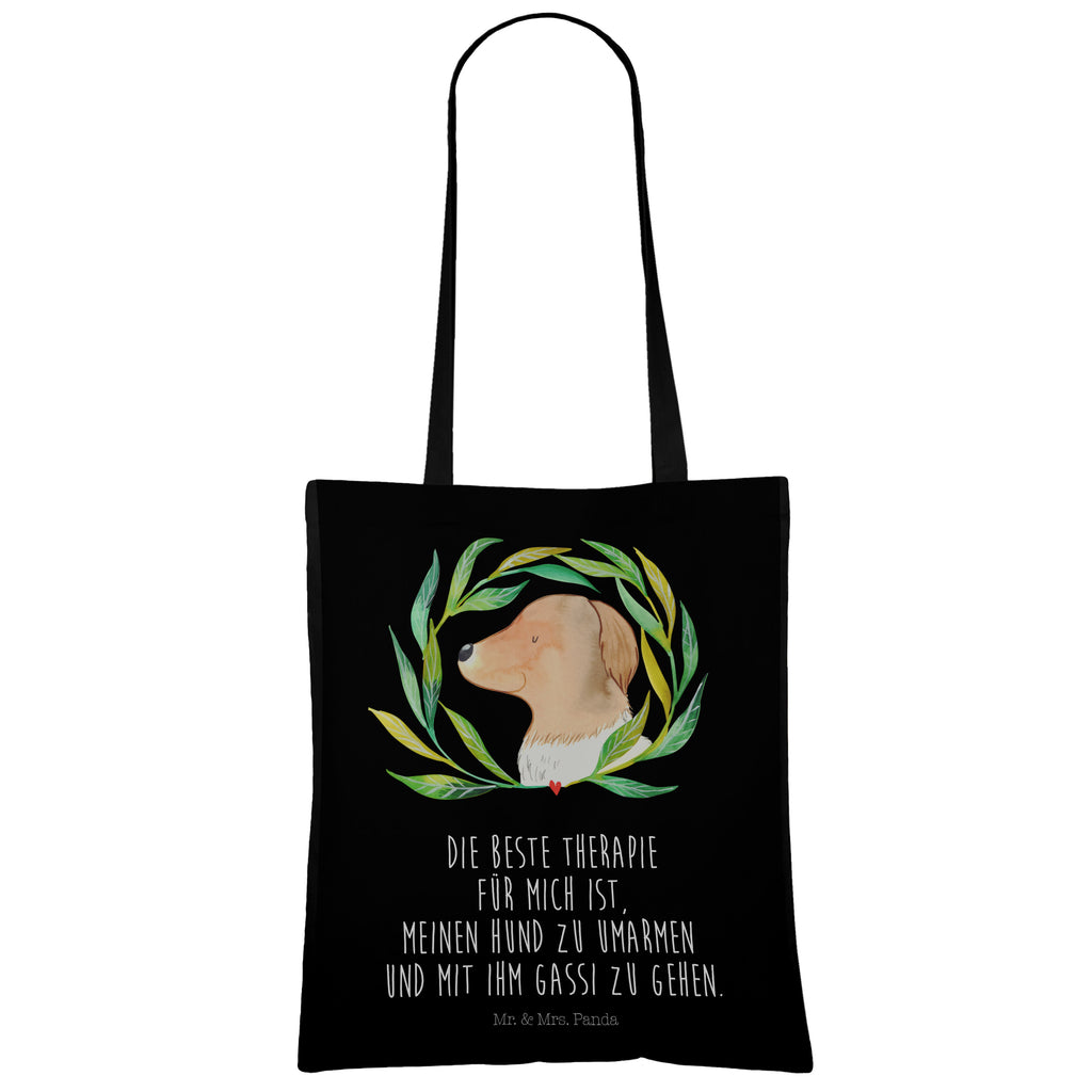 Tragetasche Hund Ranke Beuteltasche, Beutel, Einkaufstasche, Jutebeutel, Stoffbeutel, Hund, Hundemotiv, Haustier, Hunderasse, Tierliebhaber, Hundebesitzer, Sprüche, Ranke, Therapie, Selbsttherapie, Hundeliebe, Hundeglück, Hunde