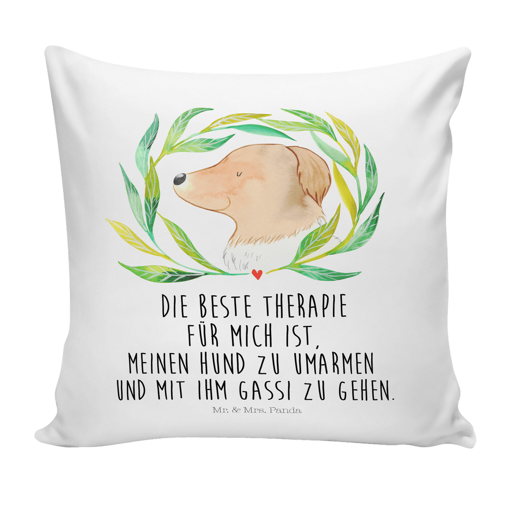 40x40 Kissen Hund Ranke Kissenhülle, Kopfkissen, Sofakissen, Dekokissen, Motivkissen, Hund, Hundemotiv, Haustier, Hunderasse, Tierliebhaber, Hundebesitzer, Sprüche, Ranke, Therapie, Selbsttherapie, Hundeliebe, Hundeglück, Hunde