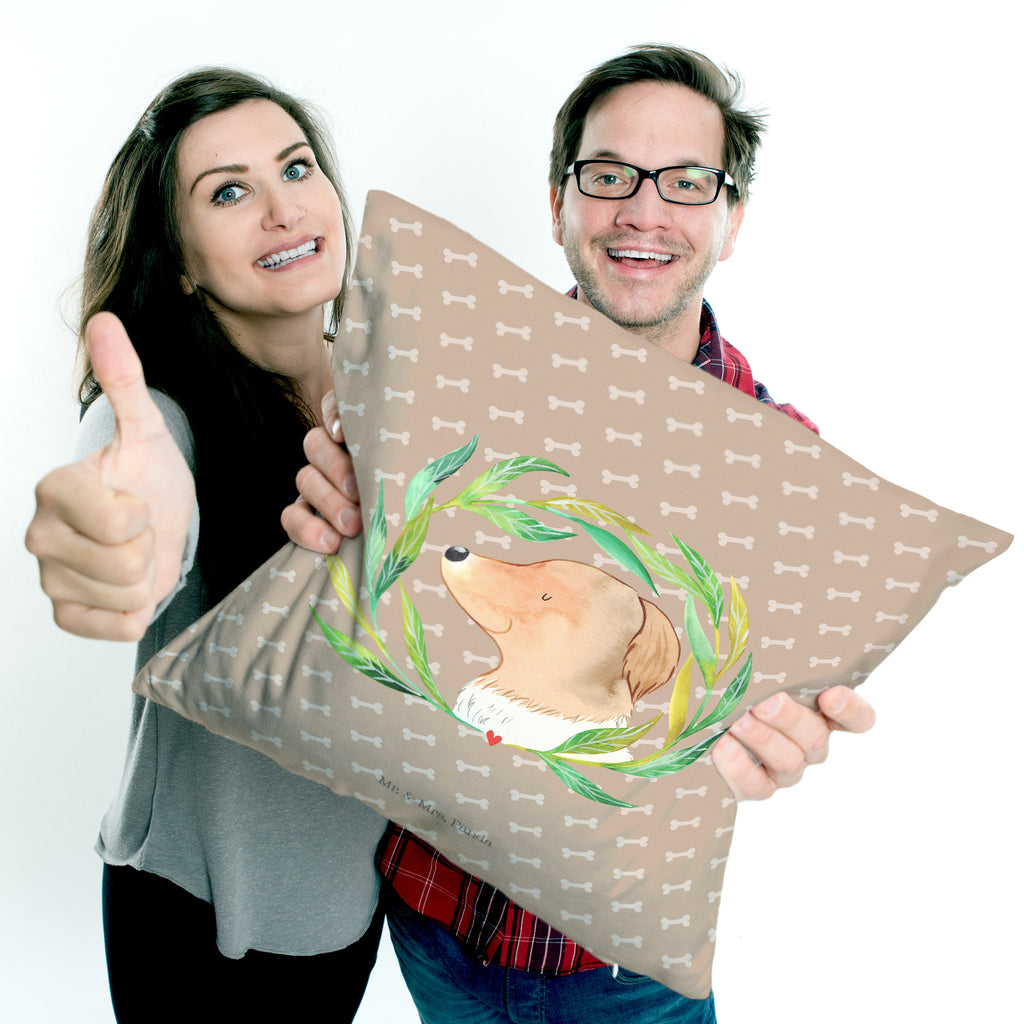 40x40 Kissen Hund Ranke Kissenhülle, Kopfkissen, Sofakissen, Dekokissen, Motivkissen, Hund, Hundemotiv, Haustier, Hunderasse, Tierliebhaber, Hundebesitzer, Sprüche, Ranke, Therapie, Selbsttherapie, Hundeliebe, Hundeglück, Hunde