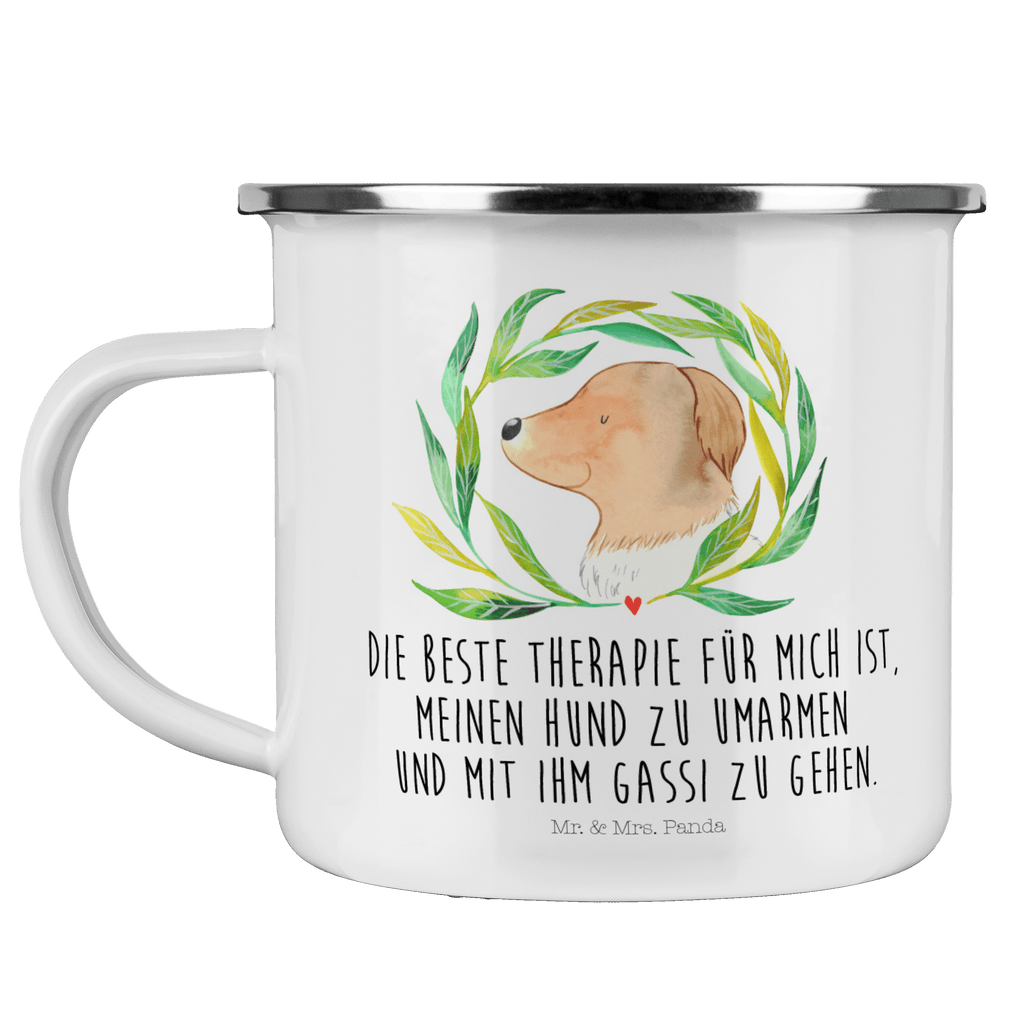 Camping Emaille Tasse Hund Ranke Campingtasse, Trinkbecher, Metalltasse, Outdoor Tasse, Emaille Trinkbecher, Blechtasse Outdoor, Emaille Campingbecher, Edelstahl Trinkbecher, Metalltasse für Camping, Kaffee Blechtasse, Camping Tasse Metall, Hund, Hundemotiv, Haustier, Hunderasse, Tierliebhaber, Hundebesitzer, Sprüche, Ranke, Therapie, Selbsttherapie, Hundeliebe, Hundeglück, Hunde