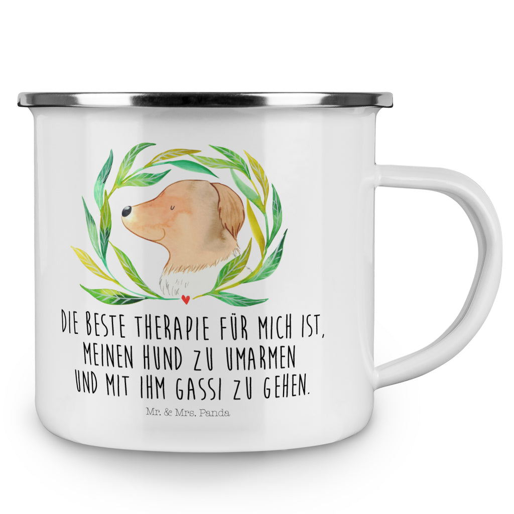Camping Emaille Tasse Hund Ranke Campingtasse, Trinkbecher, Metalltasse, Outdoor Tasse, Emaille Trinkbecher, Blechtasse Outdoor, Emaille Campingbecher, Edelstahl Trinkbecher, Metalltasse für Camping, Kaffee Blechtasse, Camping Tasse Metall, Hund, Hundemotiv, Haustier, Hunderasse, Tierliebhaber, Hundebesitzer, Sprüche, Ranke, Therapie, Selbsttherapie, Hundeliebe, Hundeglück, Hunde