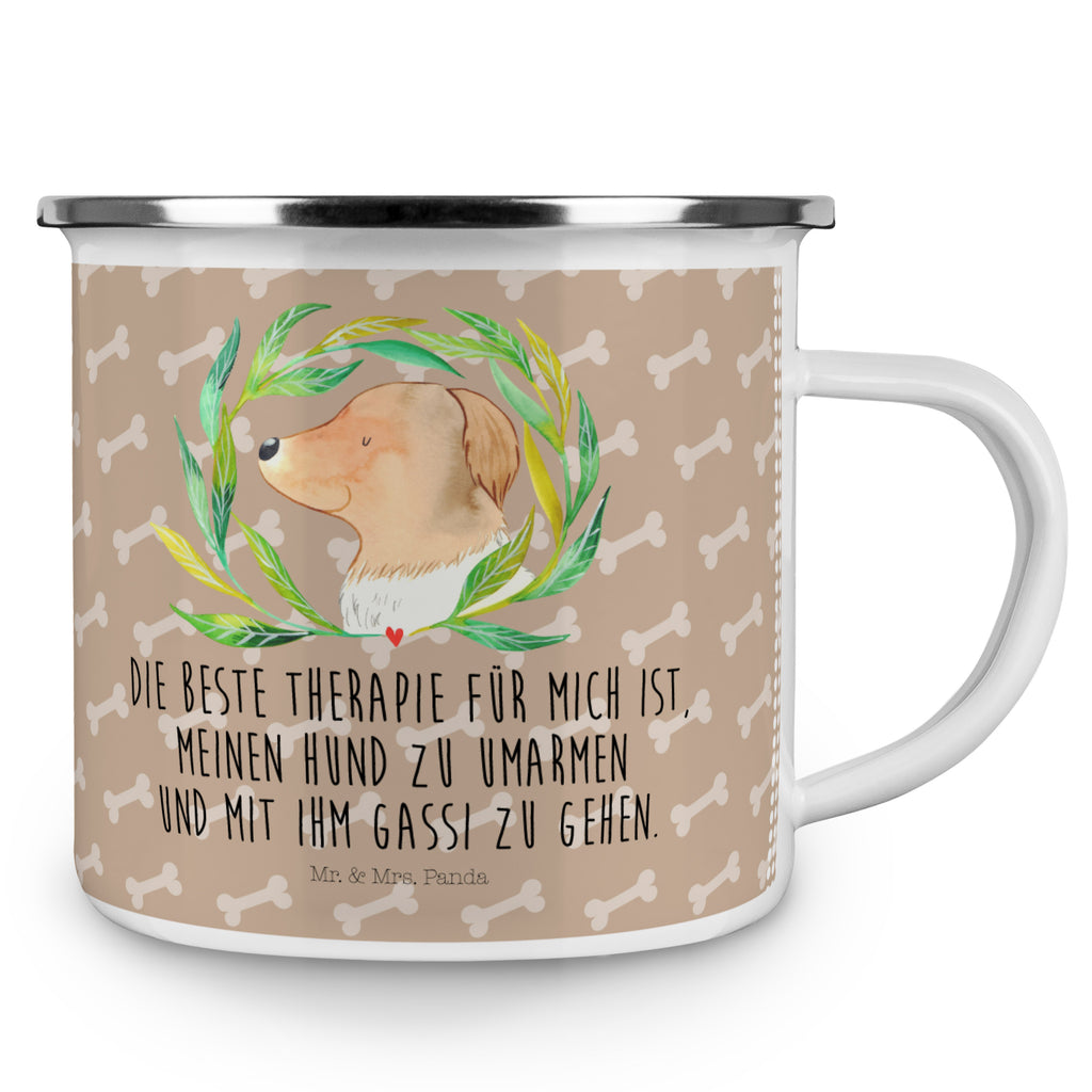 Camping Emaille Tasse Hund Ranke Campingtasse, Trinkbecher, Metalltasse, Outdoor Tasse, Emaille Trinkbecher, Blechtasse Outdoor, Emaille Campingbecher, Edelstahl Trinkbecher, Metalltasse für Camping, Kaffee Blechtasse, Camping Tasse Metall, Hund, Hundemotiv, Haustier, Hunderasse, Tierliebhaber, Hundebesitzer, Sprüche, Ranke, Therapie, Selbsttherapie, Hundeliebe, Hundeglück, Hunde