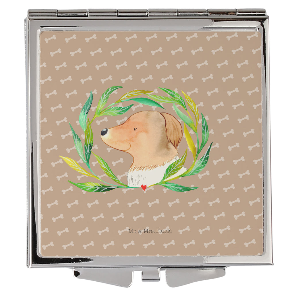 Handtaschenspiegel quadratisch Hund Ranke Spiegel, Handtasche, Quadrat, silber, schminken, Schminkspiegel, Hund, Hundemotiv, Haustier, Hunderasse, Tierliebhaber, Hundebesitzer, Sprüche, Ranke, Therapie, Selbsttherapie, Hundeliebe, Hundeglück, Hunde