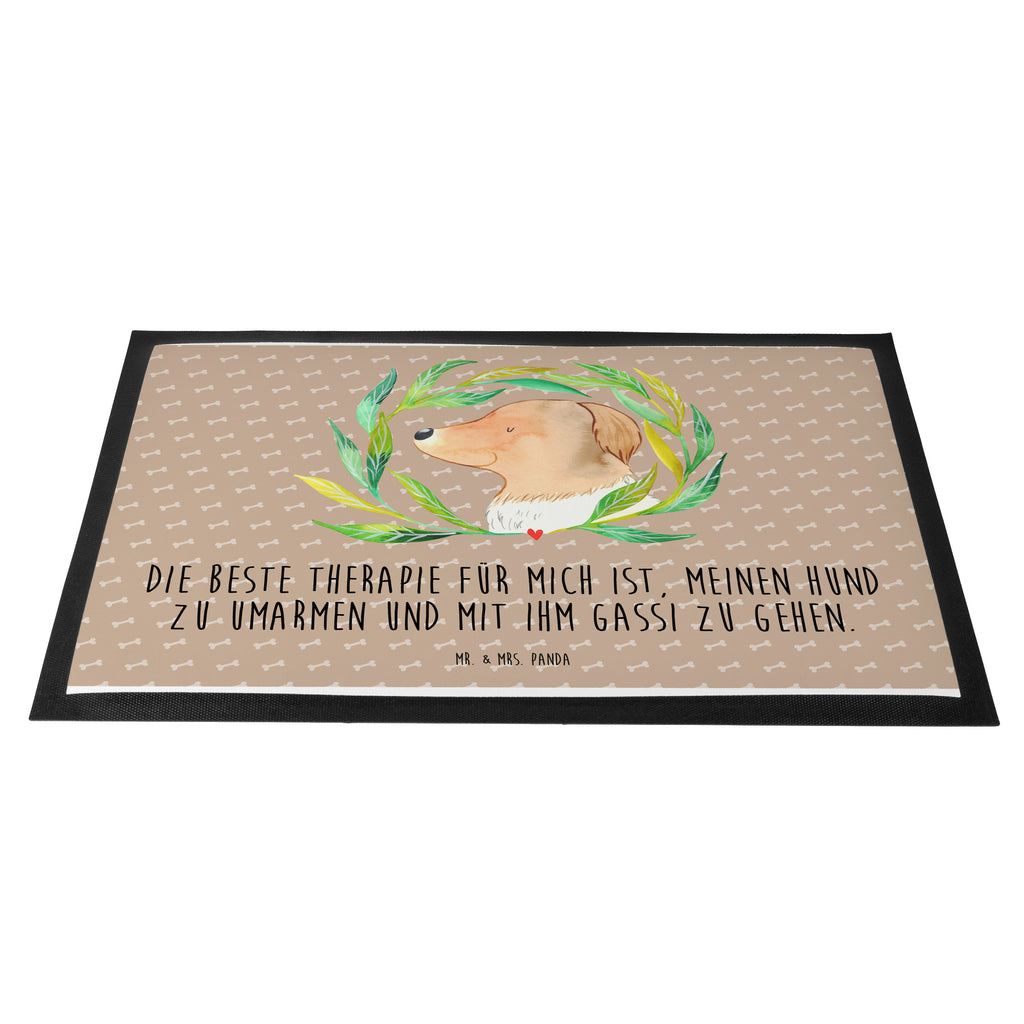 Fußmatte Hund Ranke Hund, Ranke, Therapie, Selbsttherapie, Hundeliebe, Hundeglück, Hunde Türvorleger, Schmutzmatte, Fußabtreter, Matte, Schmutzfänger, Fußabstreifer, Schmutzfangmatte, Türmatte, Motivfußmatte,  Haustürmatte, Vorleger  Hund, Hundemotiv, Haustier, Hunderasse, Tierliebhaber, Hundebesitzer, Sprüche