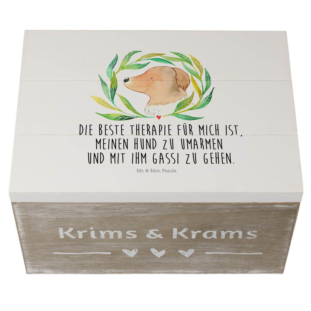 Holzkiste Hund Ranke Holzkiste, Kiste, Schatzkiste, Truhe, Schatulle, XXL, Erinnerungsbox, Erinnerungskiste, Dekokiste, Aufbewahrungsbox, Hund, Hundemotiv, Haustier, Hunderasse, Tierliebhaber, Hundebesitzer, Sprüche, Ranke, Therapie, Selbsttherapie, Hundeliebe, Hundeglück, Hunde