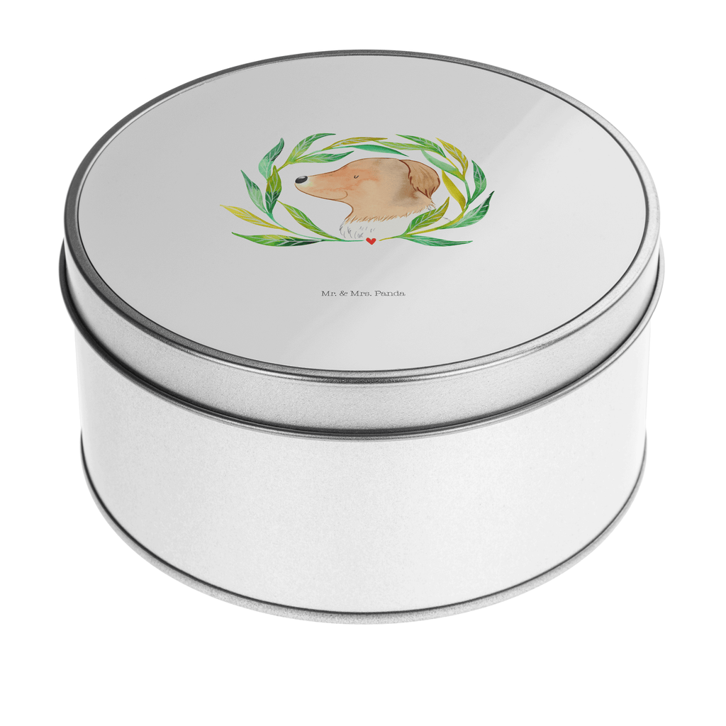 Blechdose rund Hund Ranke Metalldose, Keksdose, Dose, Vorratsdose, Geschenkbox, Hund, Hundemotiv, Haustier, Hunderasse, Tierliebhaber, Hundebesitzer, Sprüche, Ranke, Therapie, Selbsttherapie, Hundeliebe, Hundeglück, Hunde