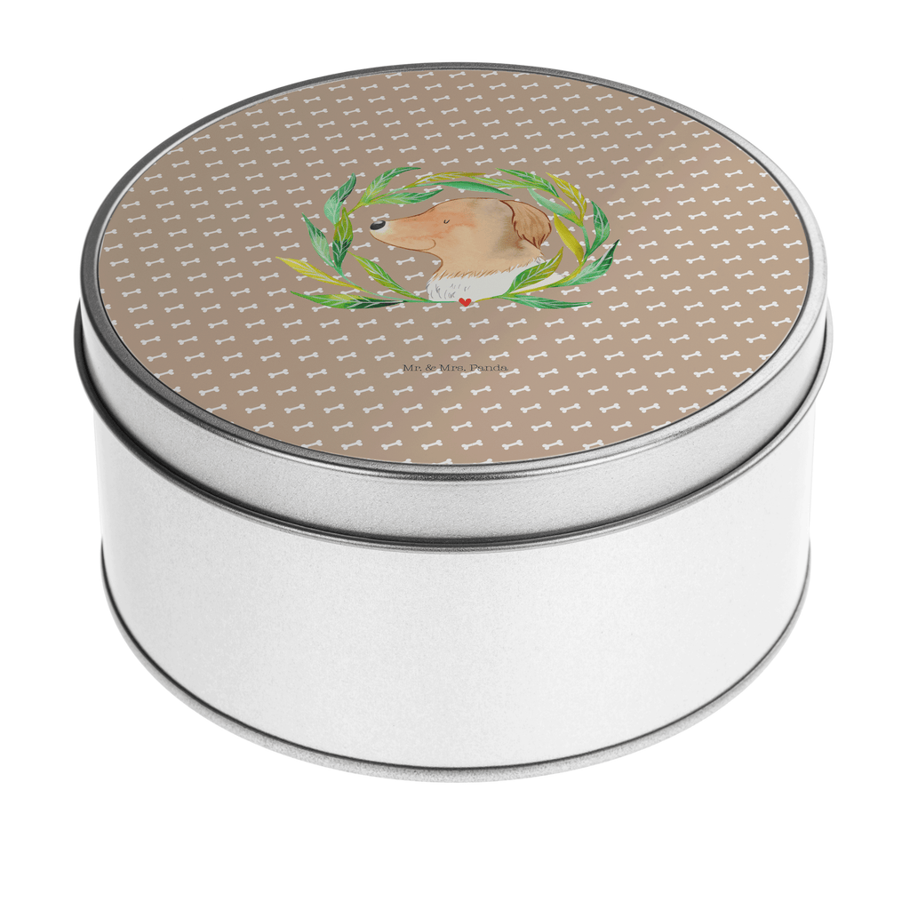Blechdose rund Hund Ranke Metalldose, Keksdose, Dose, Vorratsdose, Geschenkbox, Hund, Hundemotiv, Haustier, Hunderasse, Tierliebhaber, Hundebesitzer, Sprüche, Ranke, Therapie, Selbsttherapie, Hundeliebe, Hundeglück, Hunde