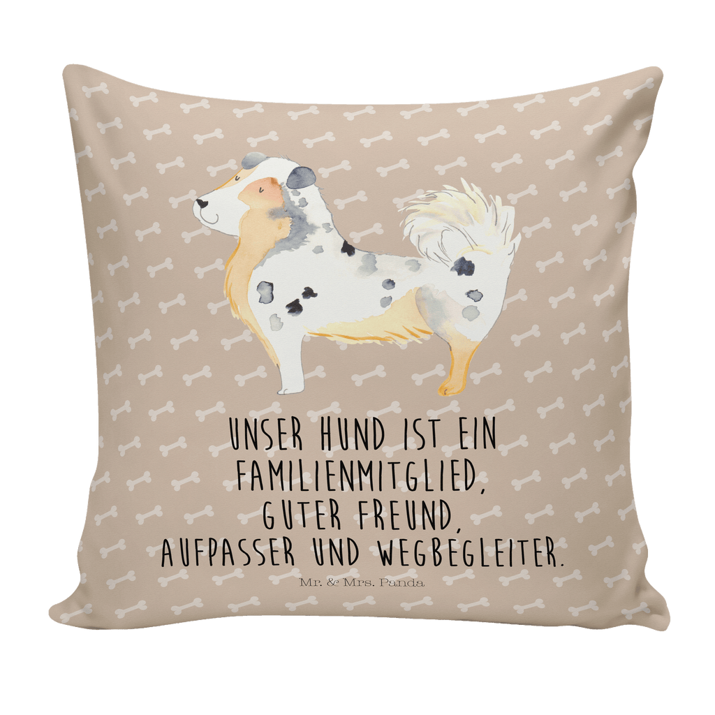 40x40 Kissen Australien Shepherd Kissenhülle, Kopfkissen, Sofakissen, Dekokissen, Motivkissen, Hund, Hundemotiv, Haustier, Hunderasse, Tierliebhaber, Hundebesitzer, Sprüche, Australien Shepherd, Shepherd, Hundeliebe, Familienhund, Spruch