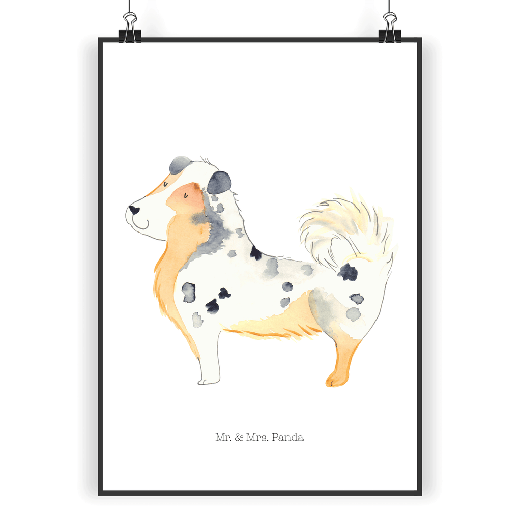 Poster Australien Shepherd Poster, Wandposter, Bild, Wanddeko, Küchenposter, Kinderposter, Wanddeko Bild, Raumdekoration, Wanddekoration, Handgemaltes Poster, Mr. & Mrs. Panda Poster, Designposter, Kunstdruck, Posterdruck, Hund, Hundemotiv, Haustier, Hunderasse, Tierliebhaber, Hundebesitzer, Sprüche, Australien Shepherd, Shepherd, Hundeliebe, Familienhund, Spruch