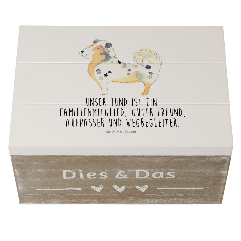 Holzkiste Australien Shepherd Holzkiste, Kiste, Schatzkiste, Truhe, Schatulle, XXL, Erinnerungsbox, Erinnerungskiste, Dekokiste, Aufbewahrungsbox, Hund, Hundemotiv, Haustier, Hunderasse, Tierliebhaber, Hundebesitzer, Sprüche, Australien Shepherd, Shepherd, Hundeliebe, Familienhund, Spruch