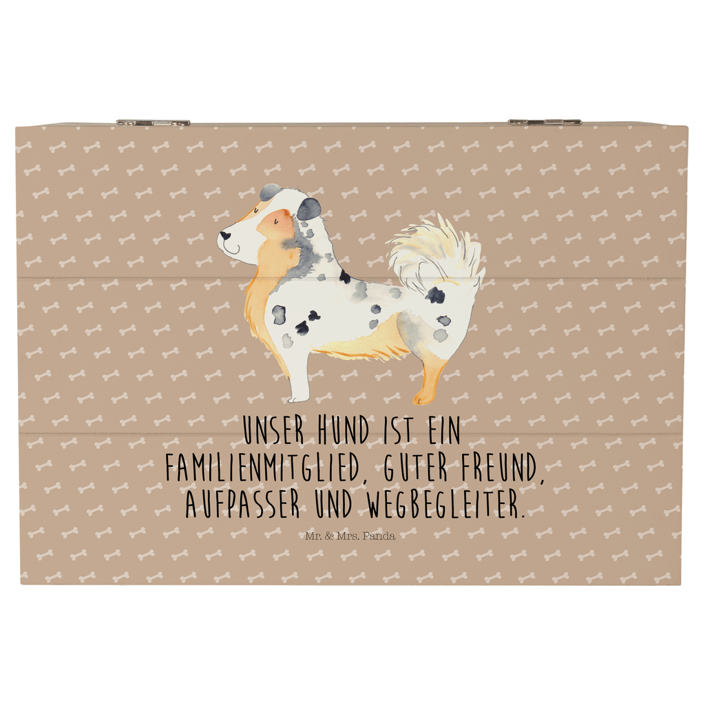 Holzkiste Australien Shepherd Holzkiste, Kiste, Schatzkiste, Truhe, Schatulle, XXL, Erinnerungsbox, Erinnerungskiste, Dekokiste, Aufbewahrungsbox, Hund, Hundemotiv, Haustier, Hunderasse, Tierliebhaber, Hundebesitzer, Sprüche, Australien Shepherd, Shepherd, Hundeliebe, Familienhund, Spruch