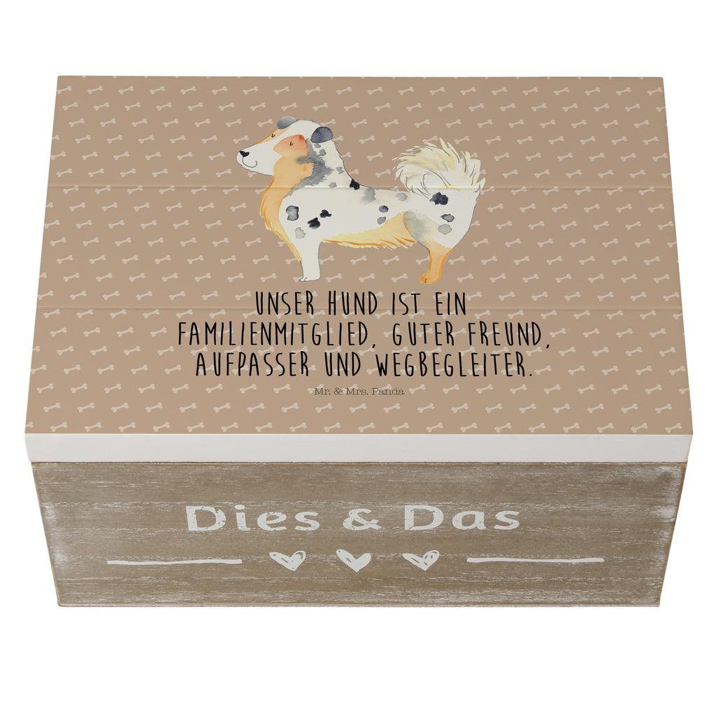 Holzkiste Australien Shepherd Holzkiste, Kiste, Schatzkiste, Truhe, Schatulle, XXL, Erinnerungsbox, Erinnerungskiste, Dekokiste, Aufbewahrungsbox, Hund, Hundemotiv, Haustier, Hunderasse, Tierliebhaber, Hundebesitzer, Sprüche, Australien Shepherd, Shepherd, Hundeliebe, Familienhund, Spruch