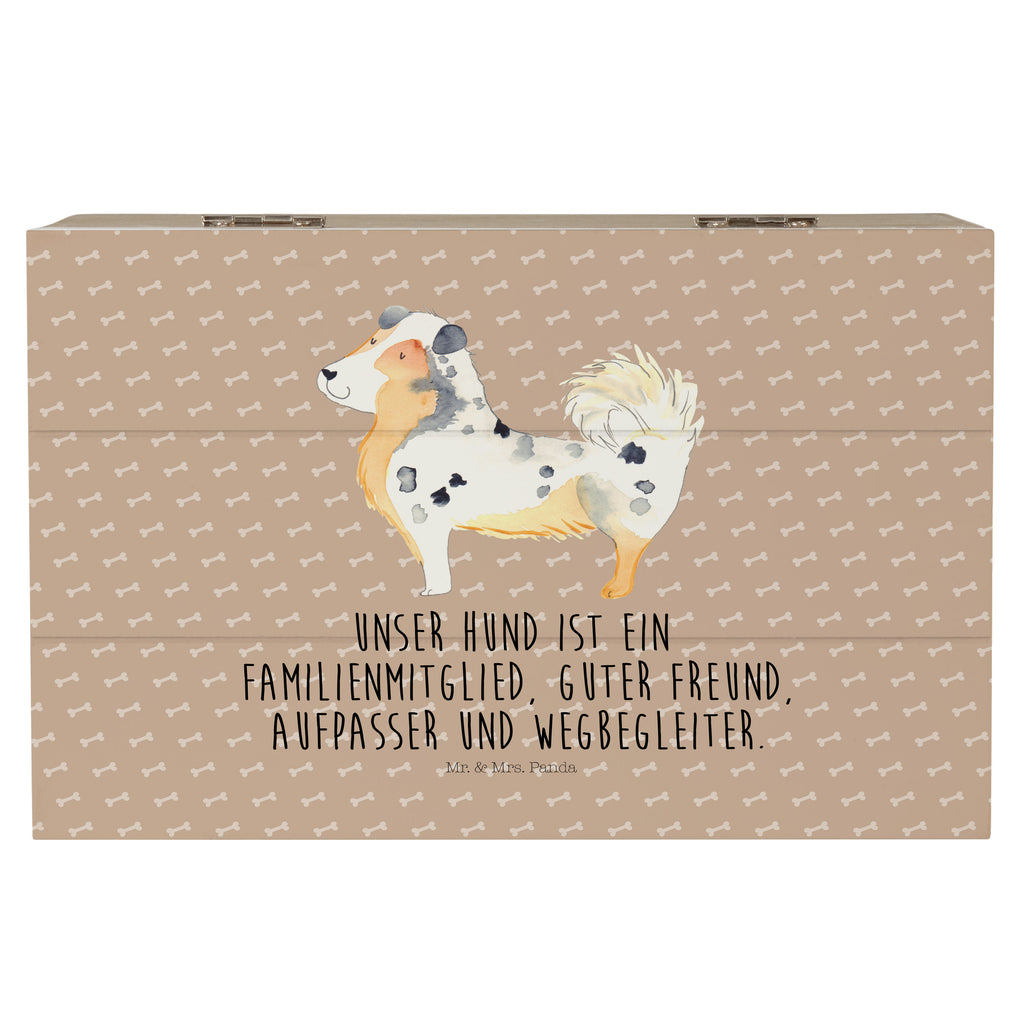 Holzkiste Australien Shepherd Holzkiste, Kiste, Schatzkiste, Truhe, Schatulle, XXL, Erinnerungsbox, Erinnerungskiste, Dekokiste, Aufbewahrungsbox, Hund, Hundemotiv, Haustier, Hunderasse, Tierliebhaber, Hundebesitzer, Sprüche, Australien Shepherd, Shepherd, Hundeliebe, Familienhund, Spruch