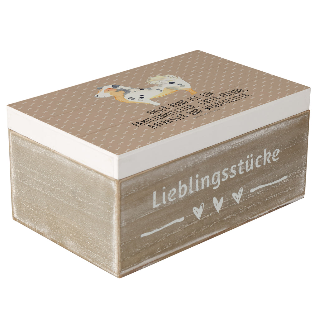 Holzkiste Australien Shepherd Holzkiste, Kiste, Schatzkiste, Truhe, Schatulle, XXL, Erinnerungsbox, Erinnerungskiste, Dekokiste, Aufbewahrungsbox, Hund, Hundemotiv, Haustier, Hunderasse, Tierliebhaber, Hundebesitzer, Sprüche, Australien Shepherd, Shepherd, Hundeliebe, Familienhund, Spruch