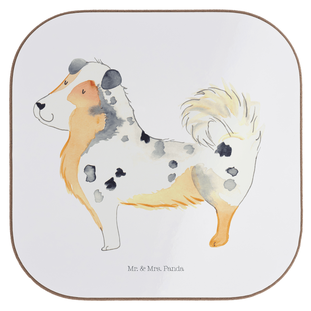 Quadratische Untersetzer Australien Shepherd Bierdeckel, Glasuntersetzer, Untersetzer Gläser, Getränkeuntersetzer, Hund, Hundemotiv, Haustier, Hunderasse, Tierliebhaber, Hundebesitzer, Sprüche, Australien Shepherd, Shepherd, Hundeliebe, Familienhund, Spruch