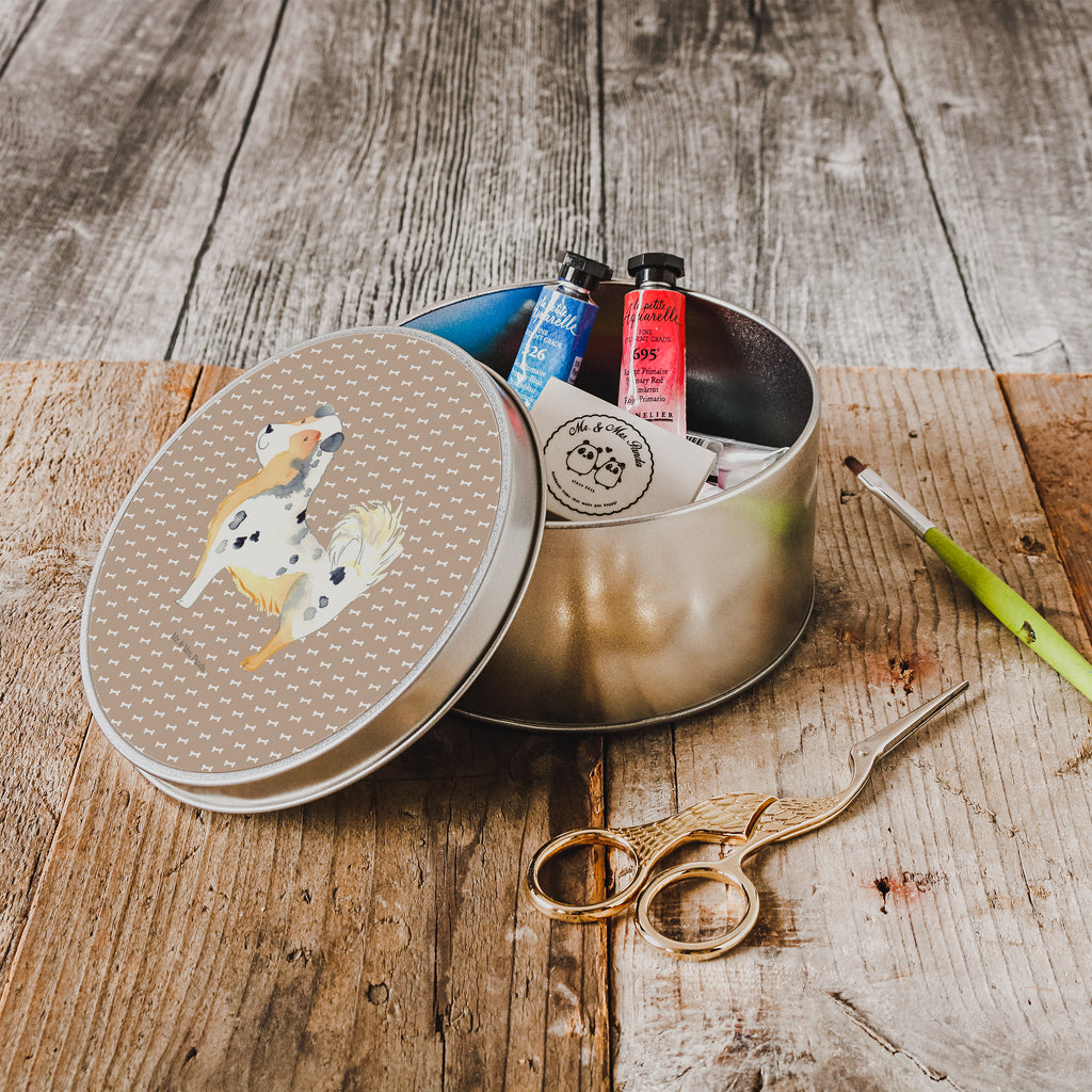 Blechdose rund Australien Shepherd Metalldose, Keksdose, Dose, Vorratsdose, Geschenkbox, Hund, Hundemotiv, Haustier, Hunderasse, Tierliebhaber, Hundebesitzer, Sprüche, Australien Shepherd, Shepherd, Hundeliebe, Familienhund, Spruch