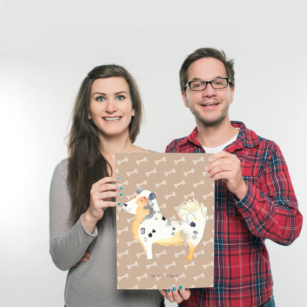 Poster Australien Shepherd Poster, Wandposter, Bild, Wanddeko, Küchenposter, Kinderposter, Wanddeko Bild, Raumdekoration, Wanddekoration, Handgemaltes Poster, Mr. & Mrs. Panda Poster, Designposter, Kunstdruck, Posterdruck, Hund, Hundemotiv, Haustier, Hunderasse, Tierliebhaber, Hundebesitzer, Sprüche, Australien Shepherd, Shepherd, Hundeliebe, Familienhund, Spruch