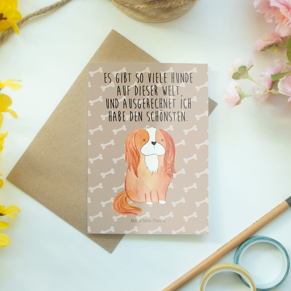 Grußkarte Cavalier King Charles Spaniel Klappkarte, Einladungskarte, Glückwunschkarte, Hochzeitskarte, Geburtstagskarte, Karte, Hund, Hundemotiv, Haustier, Hunderasse, Tierliebhaber, Hundebesitzer, Sprüche, Cavalier King Charles Spaniel, Cockerspaniel, Spaniel, Spruch, schönster Hund
