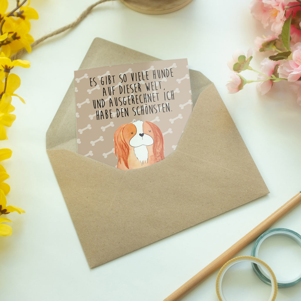 Grußkarte Cavalier King Charles Spaniel Klappkarte, Einladungskarte, Glückwunschkarte, Hochzeitskarte, Geburtstagskarte, Karte, Hund, Hundemotiv, Haustier, Hunderasse, Tierliebhaber, Hundebesitzer, Sprüche, Cavalier King Charles Spaniel, Cockerspaniel, Spaniel, Spruch, schönster Hund
