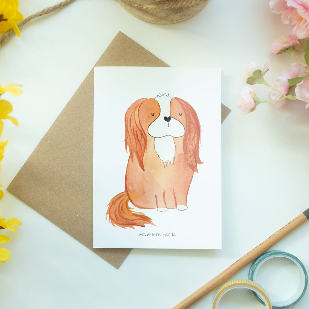 Grußkarte Cavalier King Charles Spaniel Klappkarte, Einladungskarte, Glückwunschkarte, Hochzeitskarte, Geburtstagskarte, Karte, Hund, Hundemotiv, Haustier, Hunderasse, Tierliebhaber, Hundebesitzer, Sprüche, Cavalier King Charles Spaniel, Cockerspaniel, Spaniel, Spruch, schönster Hund