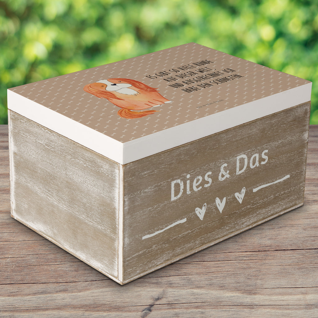 Holzkiste Cavalier King Charles Spaniel Holzkiste, Kiste, Schatzkiste, Truhe, Schatulle, XXL, Erinnerungsbox, Erinnerungskiste, Dekokiste, Aufbewahrungsbox, Hund, Hundemotiv, Haustier, Hunderasse, Tierliebhaber, Hundebesitzer, Sprüche, Cavalier King Charles Spaniel, Cockerspaniel, Spaniel, Spruch, schönster Hund