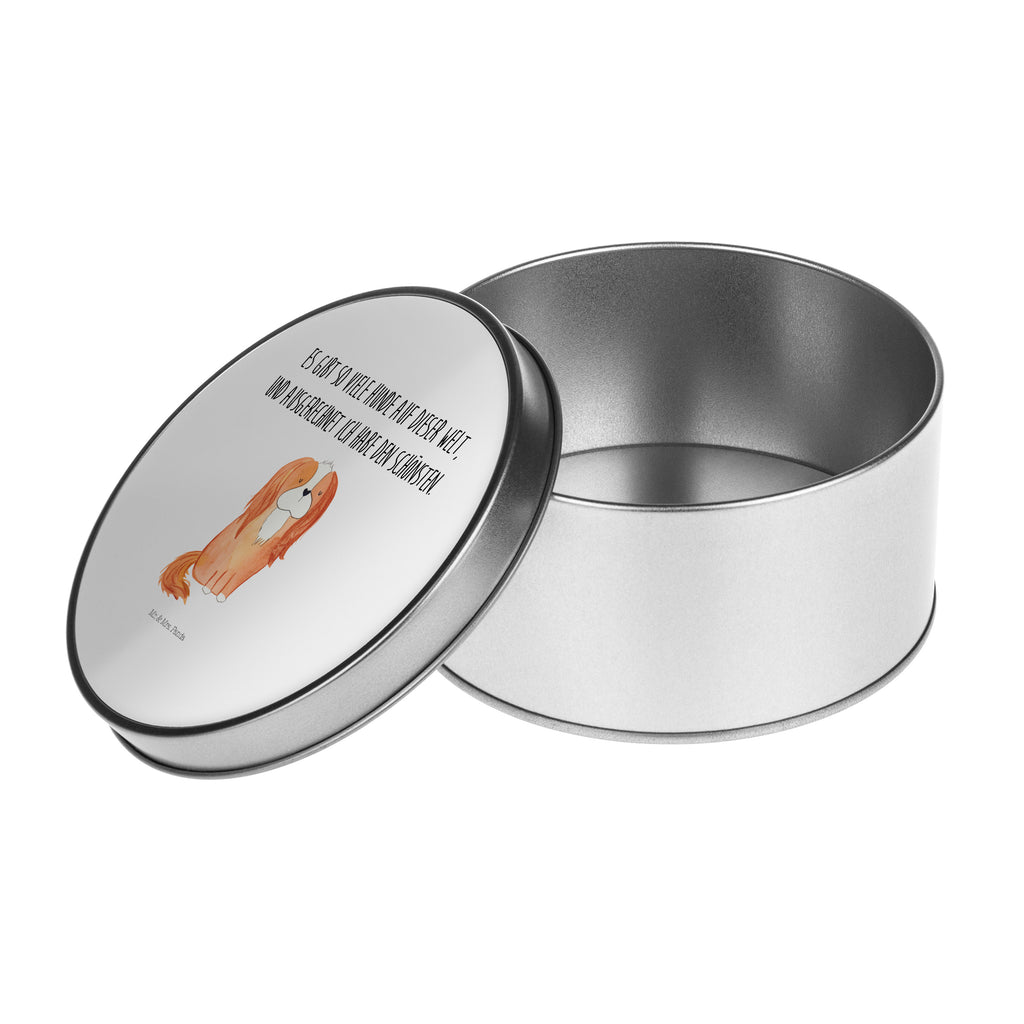 Blechdose rund Cavalier King Charles Spaniel Metalldose, Keksdose, Dose, Vorratsdose, Geschenkbox, Hund, Hundemotiv, Haustier, Hunderasse, Tierliebhaber, Hundebesitzer, Sprüche, Cavalier King Charles Spaniel, Cockerspaniel, Spaniel, Spruch, schönster Hund