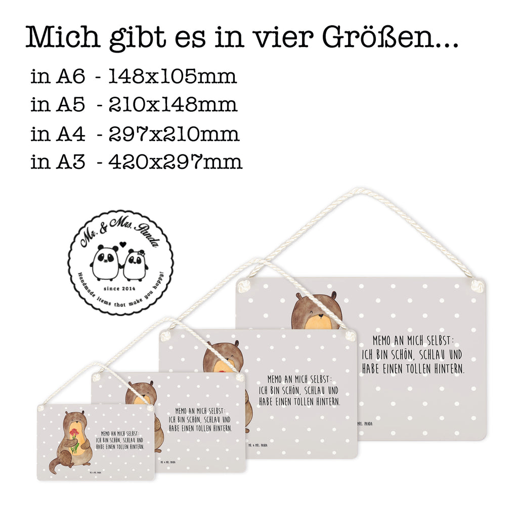 Deko Schild Otter Blumenstrauß Dekoschild, Deko Schild, Schild, Tür Schild, Türschild, Holzschild, Wandschild, Wanddeko, Otter, Fischotter, Seeotter, Otter Seeotter See Otter