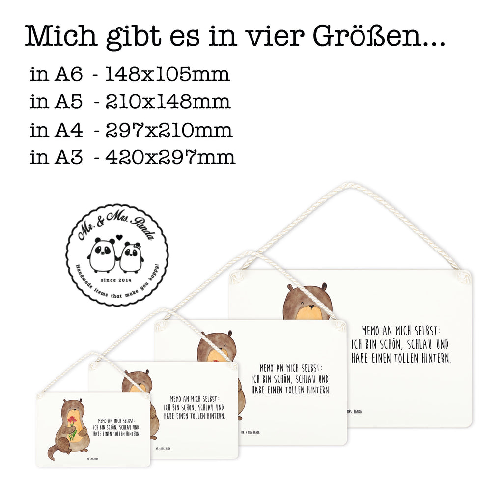 Deko Schild Otter Blumenstrauß Dekoschild, Deko Schild, Schild, Tür Schild, Türschild, Holzschild, Wandschild, Wanddeko, Otter, Fischotter, Seeotter, Otter Seeotter See Otter
