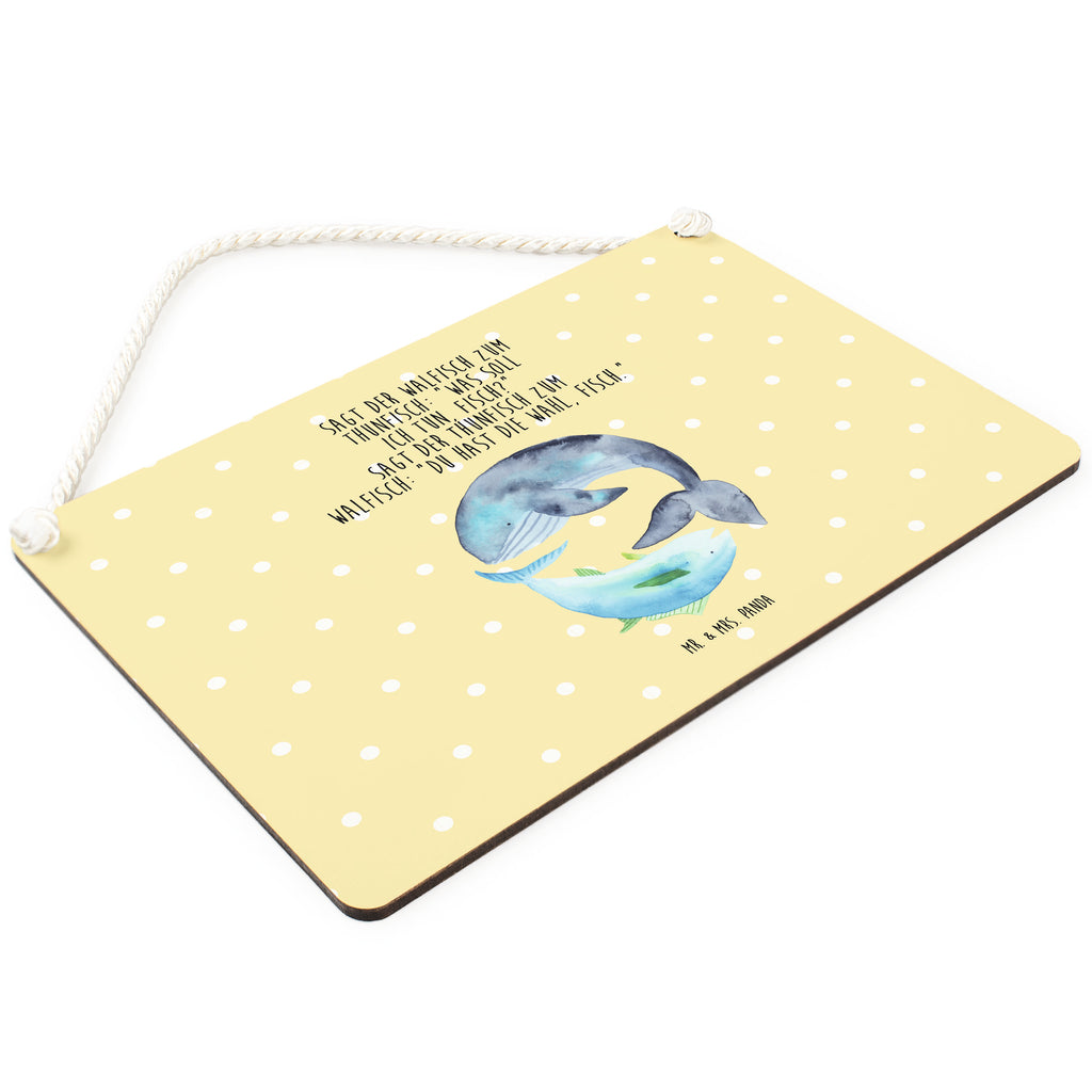 Deko Schild Walfisch & Thunfisch Dekoschild, Deko Schild, Schild, Tür Schild, Türschild, Holzschild, Wandschild, Wanddeko, Tiermotive, Gute Laune, lustige Sprüche, Tiere, Wal, Wahl, Tunfisch, Wortwitz lustig, Spruch lustig, Flachwitz, Witz, Spruch des Tages, Flachwitz Geschenk