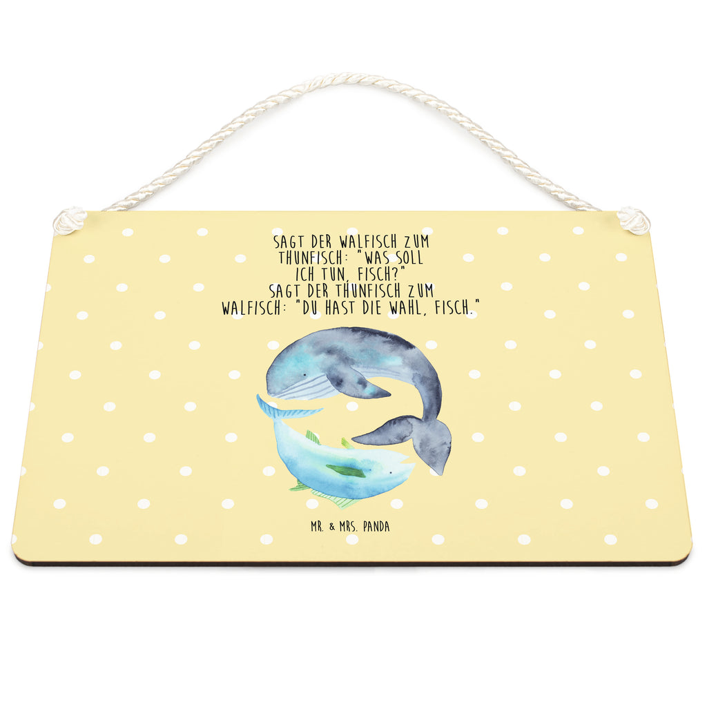 Deko Schild Walfisch & Thunfisch Dekoschild, Deko Schild, Schild, Tür Schild, Türschild, Holzschild, Wandschild, Wanddeko, Tiermotive, Gute Laune, lustige Sprüche, Tiere, Wal, Wahl, Tunfisch, Wortwitz lustig, Spruch lustig, Flachwitz, Witz, Spruch des Tages, Flachwitz Geschenk
