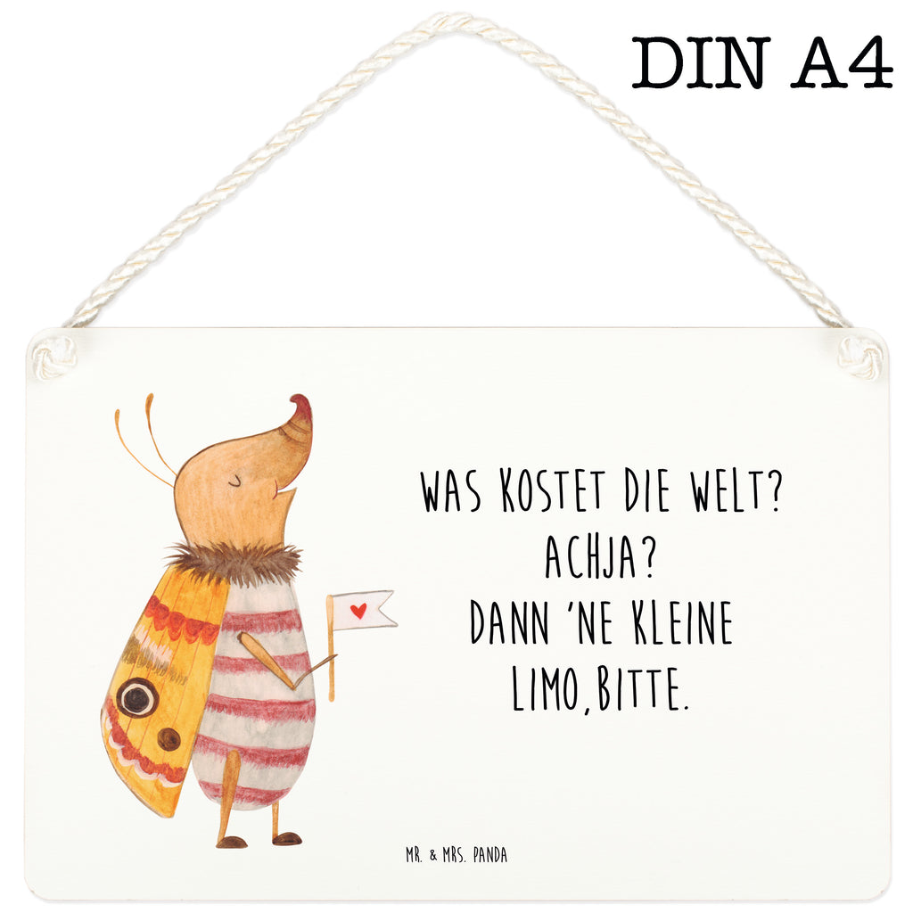 Deko Schild Nachtfalter mit Fähnchen Dekoschild, Deko Schild, Schild, Tür Schild, Türschild, Holzschild, Wandschild, Wanddeko, Tiermotive, Gute Laune, lustige Sprüche, Tiere, Nachtfalter, Käfer, Spruch lustig, Spruch witzig, süß, niedlich, Küche Deko, Was kostet die Welt