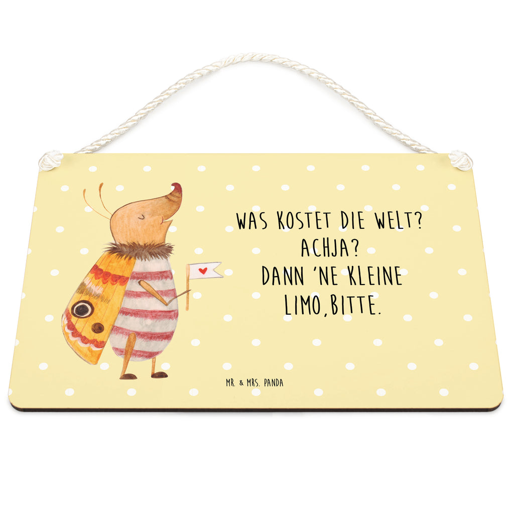 Deko Schild Nachtfalter mit Fähnchen Dekoschild, Deko Schild, Schild, Tür Schild, Türschild, Holzschild, Wandschild, Wanddeko, Tiermotive, Gute Laune, lustige Sprüche, Tiere, Nachtfalter, Käfer, Spruch lustig, Spruch witzig, süß, niedlich, Küche Deko, Was kostet die Welt