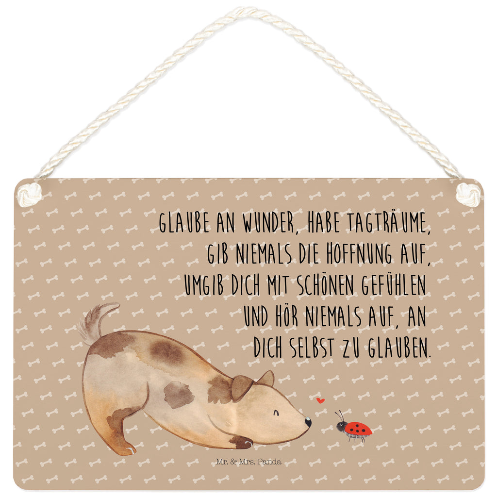 Deko Schild Hund Marienkäfer Dekoschild, Deko Schild, Schild, Tür Schild, Türschild, Holzschild, Wandschild, Wanddeko, Hund, Hundemotiv, Haustier, Hunderasse, Tierliebhaber, Hundebesitzer, Sprüche, Hunde, Hundespruch, Marienkäfer, Mischling, Mischlinghund