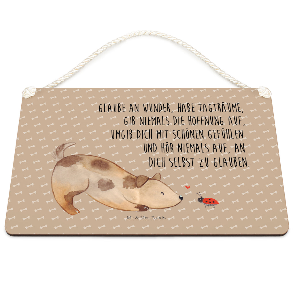 Deko Schild Hund Marienkäfer Dekoschild, Deko Schild, Schild, Tür Schild, Türschild, Holzschild, Wandschild, Wanddeko, Hund, Hundemotiv, Haustier, Hunderasse, Tierliebhaber, Hundebesitzer, Sprüche, Hunde, Hundespruch, Marienkäfer, Mischling, Mischlinghund