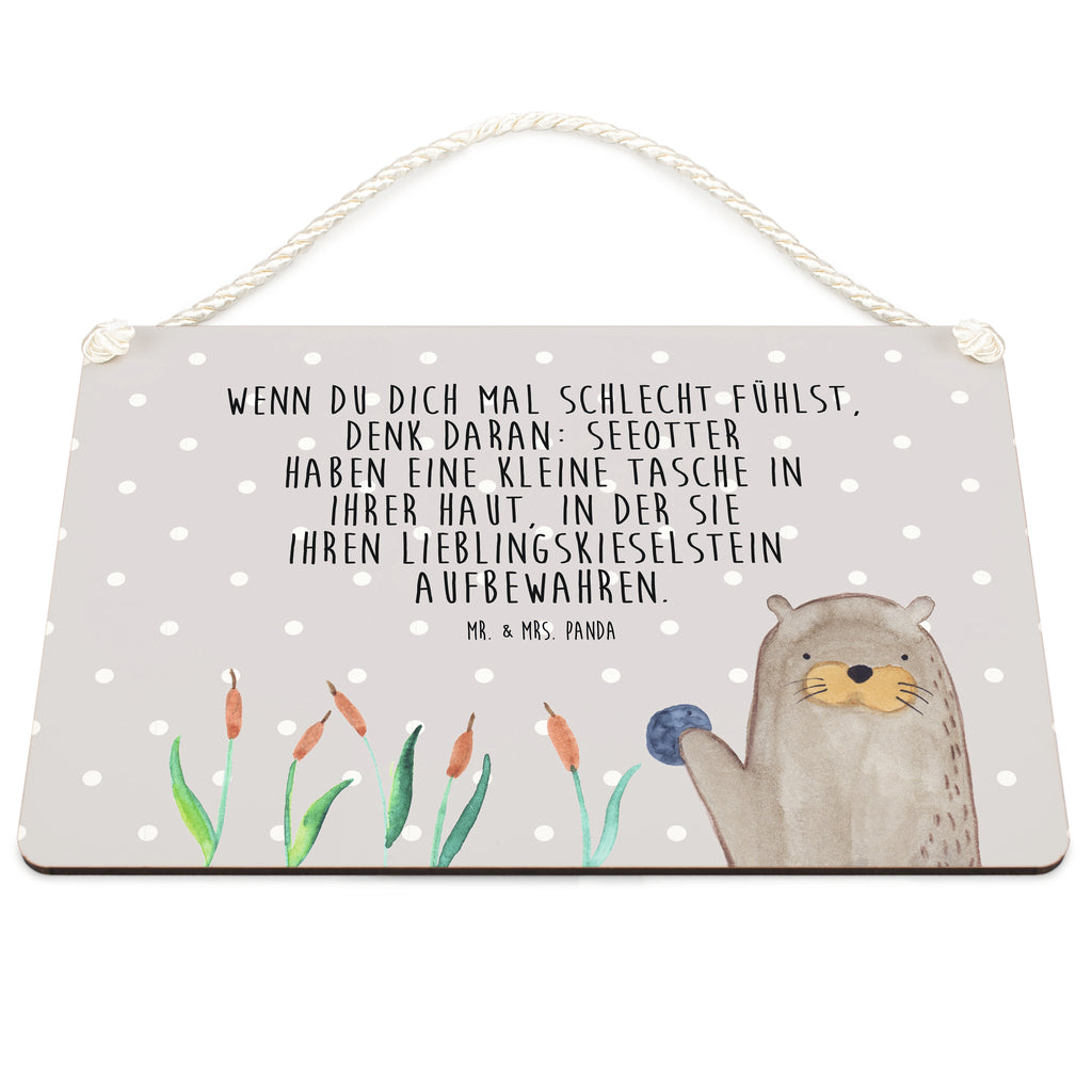 Deko Schild Otter mit Stein Dekoschild, Deko Schild, Schild, Tür Schild, Türschild, Holzschild, Wandschild, Wanddeko, Otter, Fischotter, Seeotter, Otter Seeotter See Otter
