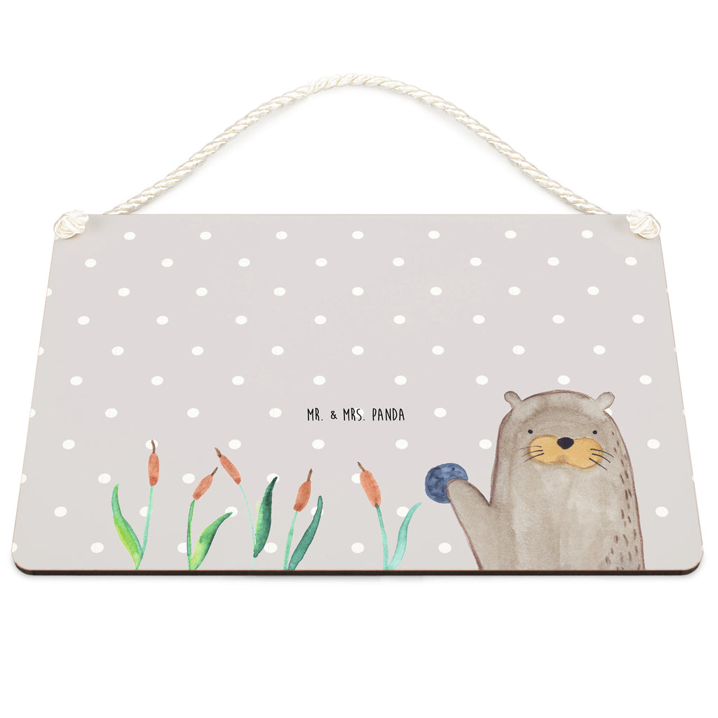 Deko Schild Otter mit Stein Dekoschild, Deko Schild, Schild, Tür Schild, Türschild, Holzschild, Wandschild, Wanddeko, Otter, Fischotter, Seeotter, Otter Seeotter See Otter