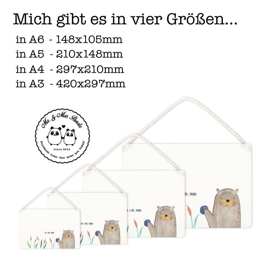 Deko Schild Otter mit Stein Dekoschild, Deko Schild, Schild, Tür Schild, Türschild, Holzschild, Wandschild, Wanddeko, Otter, Fischotter, Seeotter, Otter Seeotter See Otter