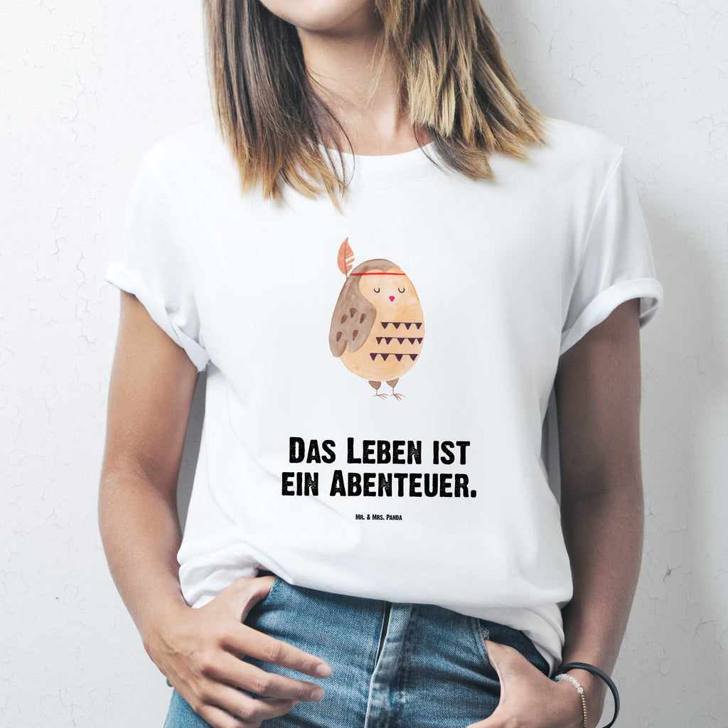 Größe M T-Shirt Eule Federschmuck T-Shirt, Shirt, Tshirt, Lustiges T-Shirt, T-Shirt mit Spruch, Party, Junggesellenabschied, Jubiläum, Geburstag, Herrn, Damen, Männer, Frauen, Schlafshirt, Nachthemd, Sprüche, Eule, Eule Deko, Owl, Das Leben ist ein Abenteuer, Reisespruch, Federschmuck, Dekoration