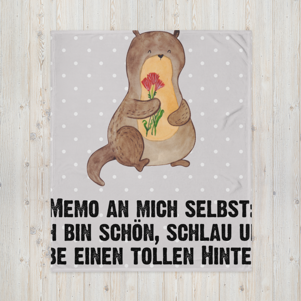 Babydecke Otter Blumenstrauß Babydecke, Babygeschenk, Geschenk Geburt, Babyecke Kuscheldecke, Krabbeldecke, Otter, Fischotter, Seeotter, Otter Seeotter See Otter