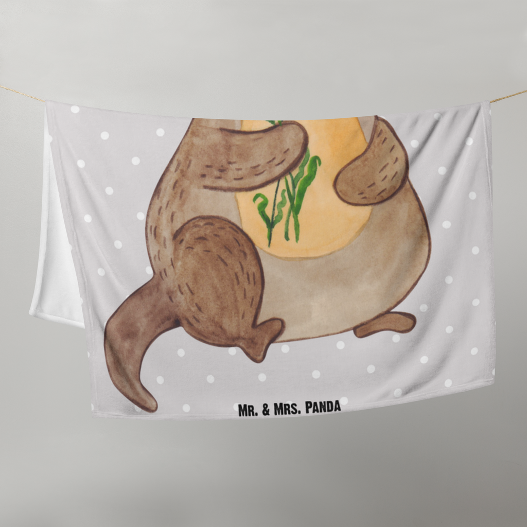 Babydecke Otter Blumenstrauß Babydecke, Babygeschenk, Geschenk Geburt, Babyecke Kuscheldecke, Krabbeldecke, Otter, Fischotter, Seeotter, Otter Seeotter See Otter