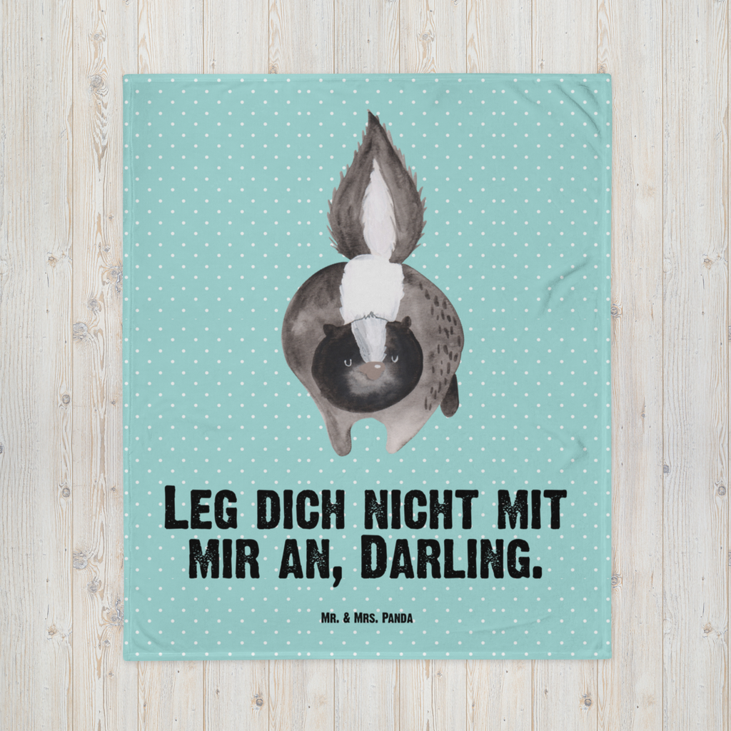 Babydecke Stinktier Angriff Babydecke, Babygeschenk, Geschenk Geburt, Babyecke Kuscheldecke, Krabbeldecke, Stinktier, Skunk, Wildtier, Raubtier, Stinker, Stinki, wütend, Drohung