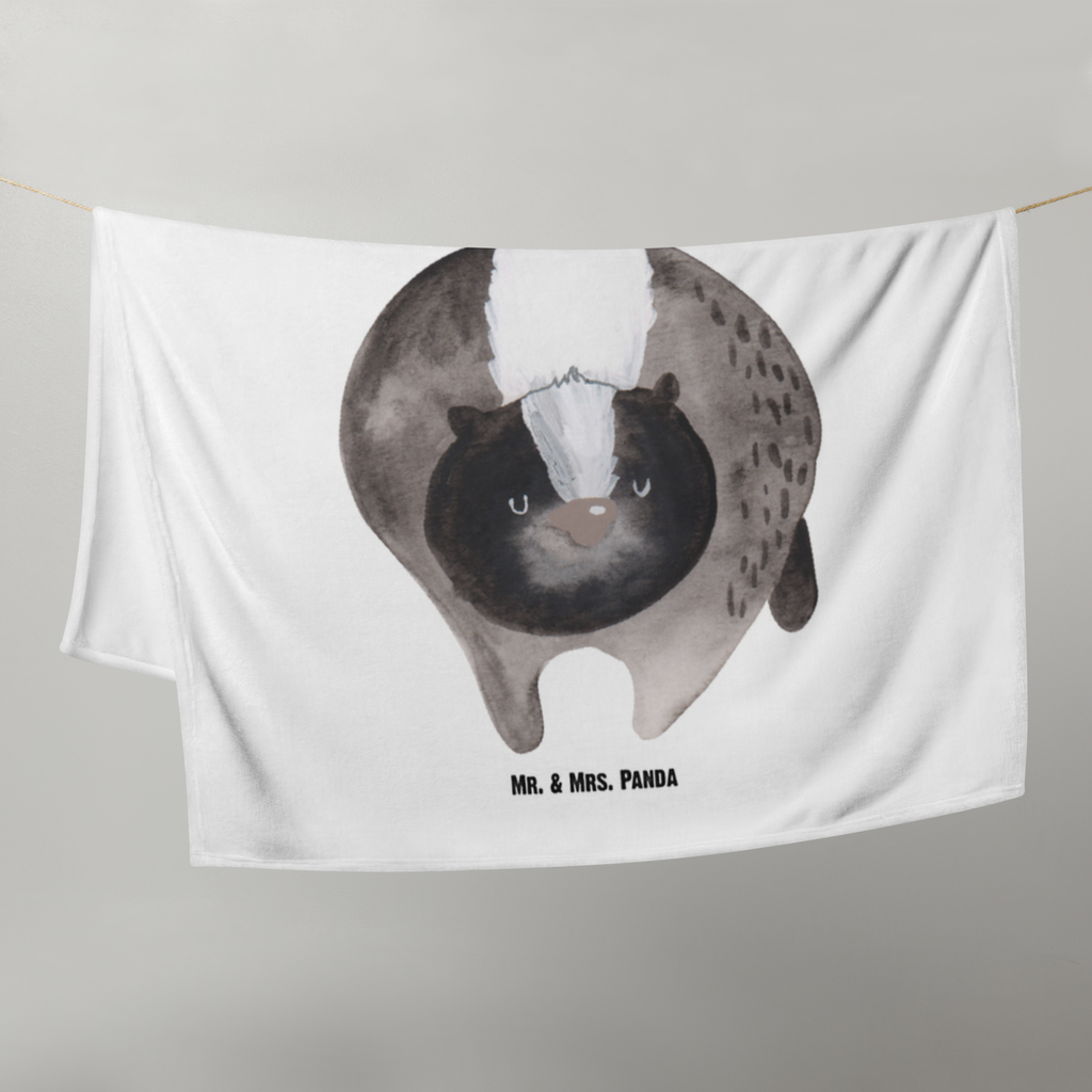 Babydecke Stinktier Angriff Babydecke, Babygeschenk, Geschenk Geburt, Babyecke Kuscheldecke, Krabbeldecke, Stinktier, Skunk, Wildtier, Raubtier, Stinker, Stinki, wütend, Drohung