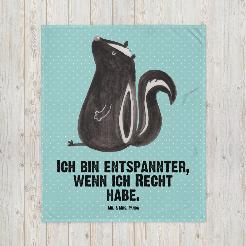 Babydecke Stinktier sitzend Babydecke, Babygeschenk, Geschenk Geburt, Babyecke Kuscheldecke, Krabbeldecke, Stinktier, Skunk, Wildtier, Raubtier, Stinker, Stinki, Spruch, Büro, Recht, Besserwisser
