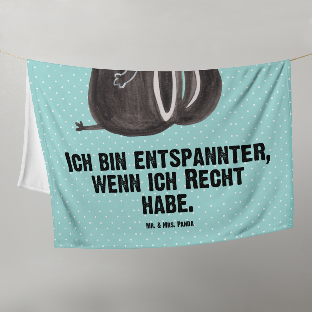 Babydecke Stinktier sitzend Babydecke, Babygeschenk, Geschenk Geburt, Babyecke Kuscheldecke, Krabbeldecke, Stinktier, Skunk, Wildtier, Raubtier, Stinker, Stinki, Spruch, Büro, Recht, Besserwisser
