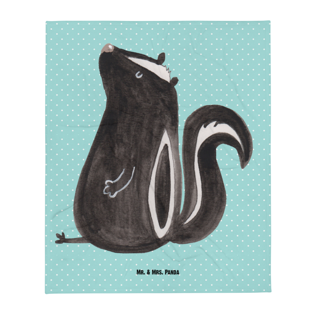 Babydecke Stinktier sitzend Babydecke, Babygeschenk, Geschenk Geburt, Babyecke Kuscheldecke, Krabbeldecke, Stinktier, Skunk, Wildtier, Raubtier, Stinker, Stinki, Spruch, Büro, Recht, Besserwisser