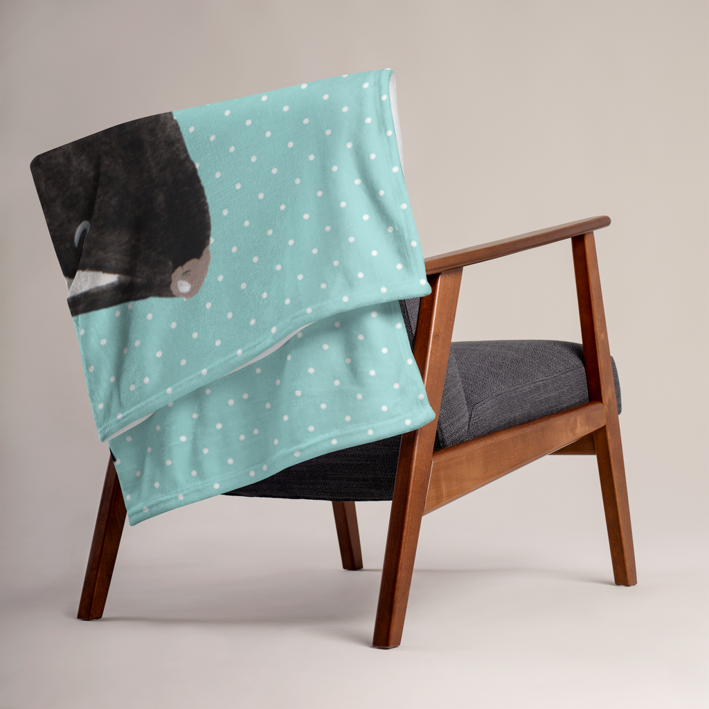 Babydecke Stinktier sitzend Babydecke, Babygeschenk, Geschenk Geburt, Babyecke Kuscheldecke, Krabbeldecke, Stinktier, Skunk, Wildtier, Raubtier, Stinker, Stinki, Spruch, Büro, Recht, Besserwisser