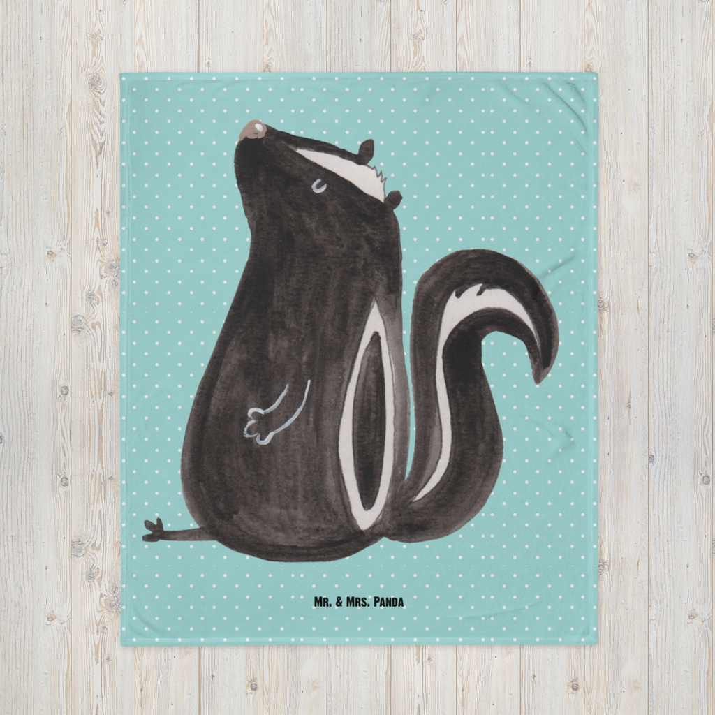 Babydecke Stinktier sitzend Babydecke, Babygeschenk, Geschenk Geburt, Babyecke Kuscheldecke, Krabbeldecke, Stinktier, Skunk, Wildtier, Raubtier, Stinker, Stinki, Spruch, Büro, Recht, Besserwisser
