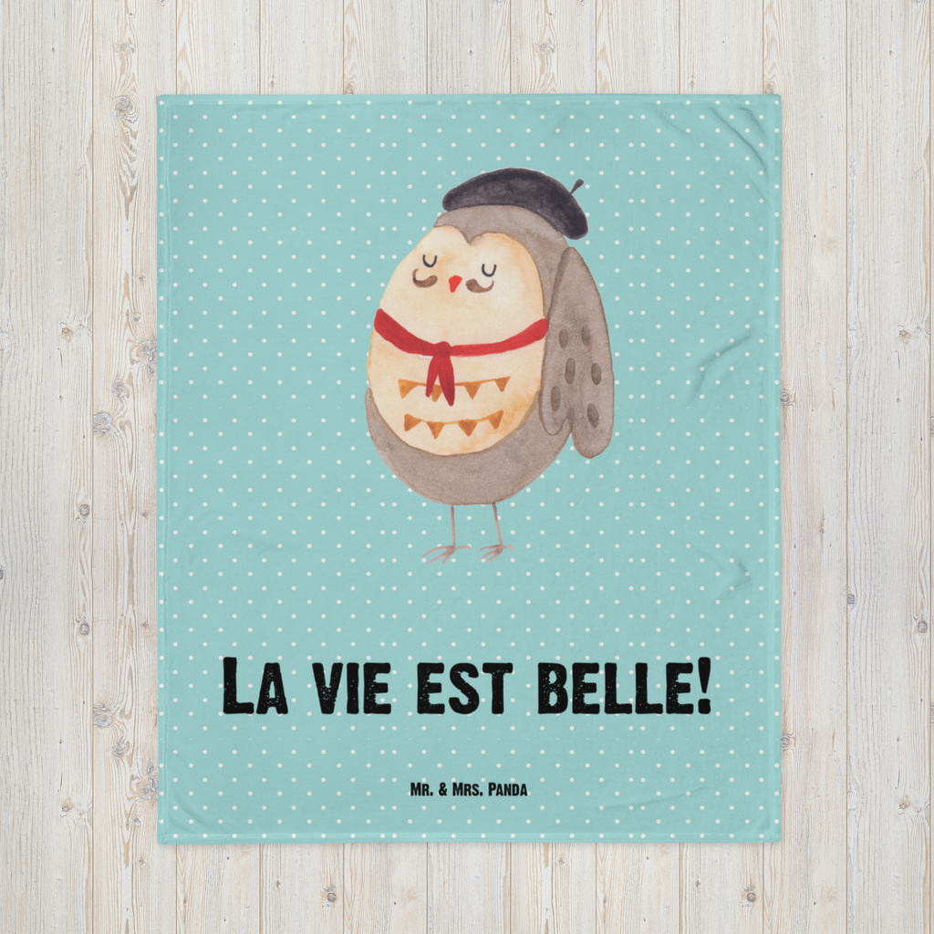 Babydecke Eule Französisch Babydecke, Babygeschenk, Geschenk Geburt, Babyecke Kuscheldecke, Krabbeldecke, Eule, Eulen, Eule Deko, Owl, hibou, La vie est belle, das Leben ist schön, Spruch schön, Spruch Französisch, Frankreich