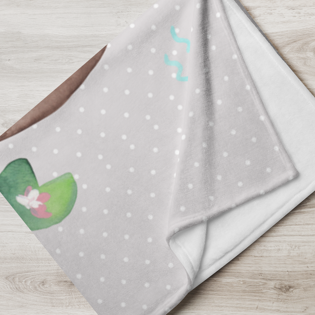 Babydecke Otter mit Seerose Babydecke, Babygeschenk, Geschenk Geburt, Babyecke Kuscheldecke, Krabbeldecke, Otter, Fischotter, Seeotter, Otter Seeotter See Otter